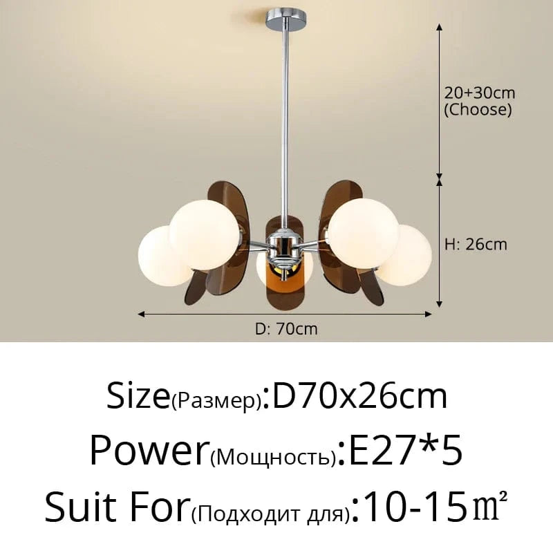 Lustre Lumineux Art Suspendu - Décoration Intérieure | Marco Lucetti A 5 têtes marron foncé / Blanc froid