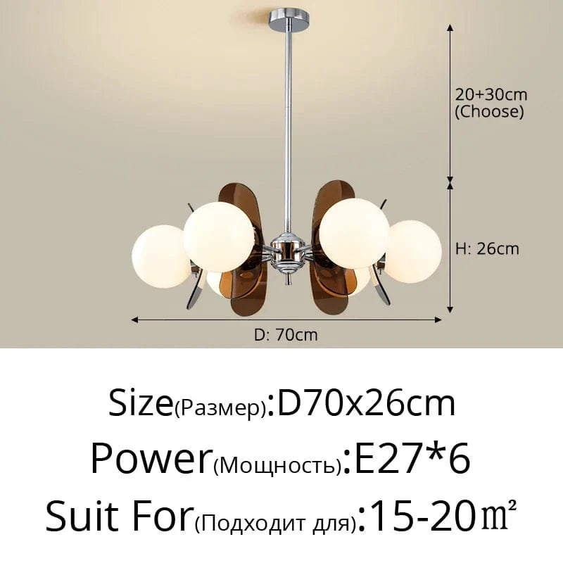 Lustre Lumineux Art Suspendu - Décoration Intérieure | Marco Lucetti A 6 têtes marron foncé / Blanc froid
