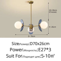 Lustre Lumineux Art Suspendu - Décoration Intérieure | Marco Lucetti B 3 têtes Gris / Blanc froid