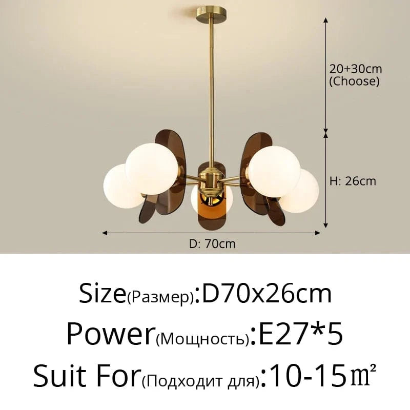 Lustre Lumineux Art Suspendu - Décoration Intérieure | Marco Lucetti B 5 têtes marron foncé / Blanc froid