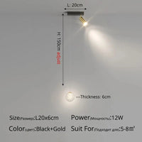 Lustre Luna : Design Nordique Moderne et Minimaliste LED | Marco Lucetti Style A L20x6cm / Lumière neutre 4000K