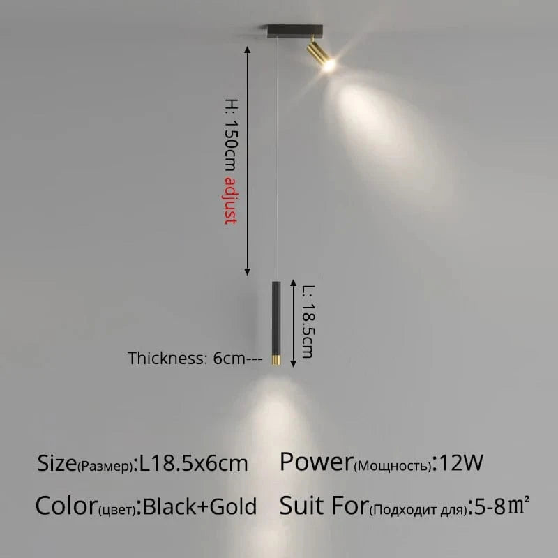 Lustre Luna : Design Nordique Moderne et Minimaliste LED | Marco Lucetti Style C L18,5x6cm / Lumière neutre 4000K