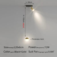 Lustre Luna : Design Nordique Moderne et Minimaliste LED | Marco Lucetti Style D L20x6cm / Lumière neutre 4000K