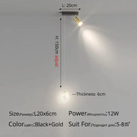 Lustre Luna : Design Nordique Moderne et Minimaliste LED | Marco Lucetti Style E L20x6cm / Lumière neutre 4000K