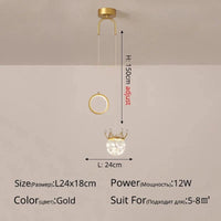 Lustre Luna : Design Nordique Moderne et Minimaliste LED | Marco Lucetti Style G L24x18cm / Lumière neutre 4000K