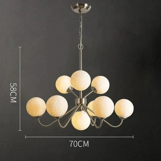 Lustre Lune: Branche Moderne Boule en Verre pour Restaurant | Marco Lucetti Boule acrylique argentée / Source de lumière chaude