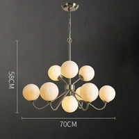 Lustre Lune: Branche Moderne Boule en Verre pour Restaurant | Marco Lucetti Boule acrylique argentée / Source de lumière chaude