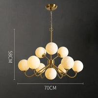 Lustre Lune: Branche Moderne Boule en Verre pour Restaurant | Marco Lucetti Boule acrylique dorée / Source de lumière chaude