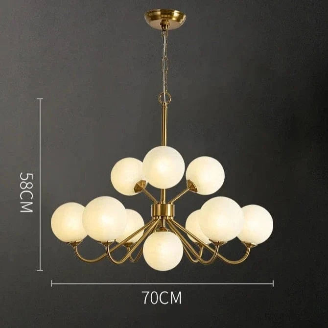 Lustre Lune: Branche Moderne Boule en Verre pour Restaurant | Marco Lucetti Boule de verre dorée / Source de lumière chaude