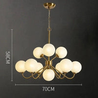 Lustre Lune: Branche Moderne Boule en Verre pour Restaurant | Marco Lucetti Boule de verre dorée / Source de lumière chaude