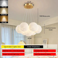 Lustre Lune Élégant Or et Noir | Marco Lucetti A Doré 7 Lumières 15cm / 3 Température de couleur