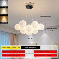 Lustre Lune Élégant Or et Noir | Marco Lucetti A Noir 13Lumières12cm / 3 Température de couleur