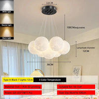 Lustre Lune Élégant Or et Noir | Marco Lucetti A Noir 7 Lumières12cm / 3 Température de couleur