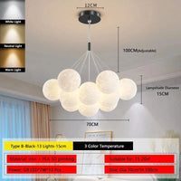 Lustre Lune Élégant Or et Noir | Marco Lucetti B Noir 13 Lumières15cm / 3 Température de couleur