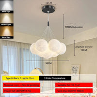 Lustre Lune Élégant Or et Noir | Marco Lucetti B Noir 7 Lumières 12cm / 3 Température de couleur