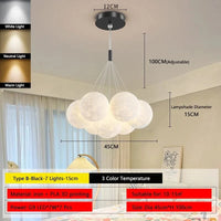 Lustre Lune Élégant Or et Noir | Marco Lucetti B Noir 7 Lumières 15cm / 3 Température de couleur