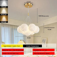 Lustre Lune Élégant Or et Noir | Marco Lucetti B Or 7 Lumières 15cm / 3 Température de couleur