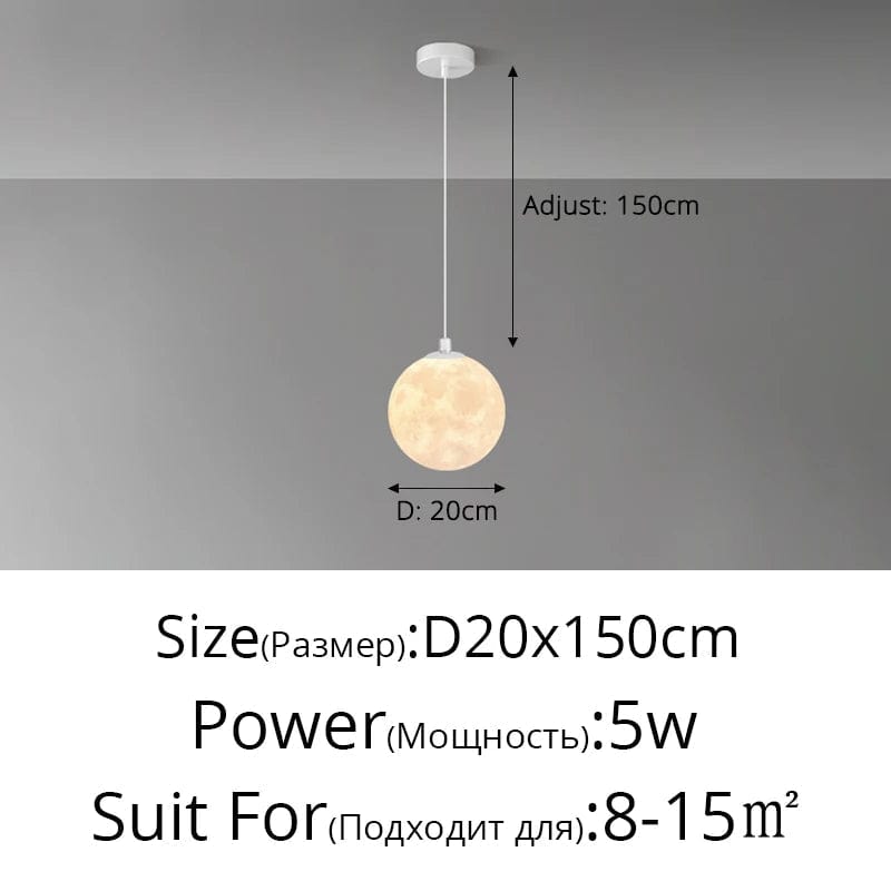 Lustre Lune Nordique 3D Imprimé Personnalisé pour Enfants | Marco Lucetti