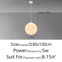 Lustre Lune Nordique 3D Imprimé Personnalisé pour Enfants | Marco Lucetti