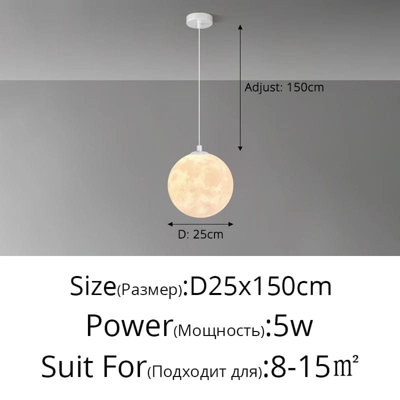 Lustre Lune Nordique 3D Imprimé Personnalisé pour Enfants | Marco Lucetti