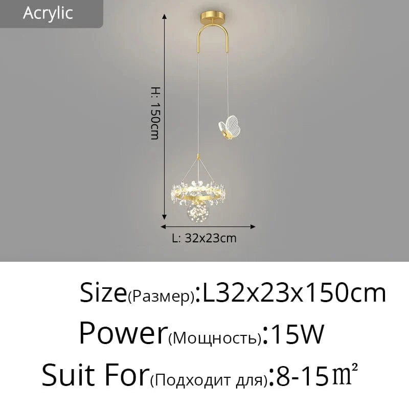 Lustre Luxe : Cristal Minimaliste à Tête Unique | Marco Lucetti B ou L32x23x150cm / Luminosité variable