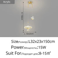 Lustre Luxe : Cristal Minimaliste à Tête Unique | Marco Lucetti B ou L32x23x150cm / Luminosité variable