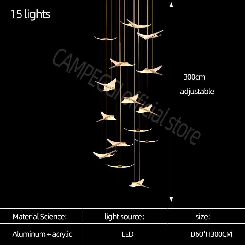 Lustre Luxe Design Modern Villa | Marco Lucetti 15 lumières / Lumière blanche