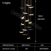 Lustre Luxe Design Modern Villa | Marco Lucetti 15 lumières / Lumière blanche