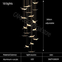 Lustre Luxe Design Modern Villa | Marco Lucetti 18 lumières / Lumière blanche