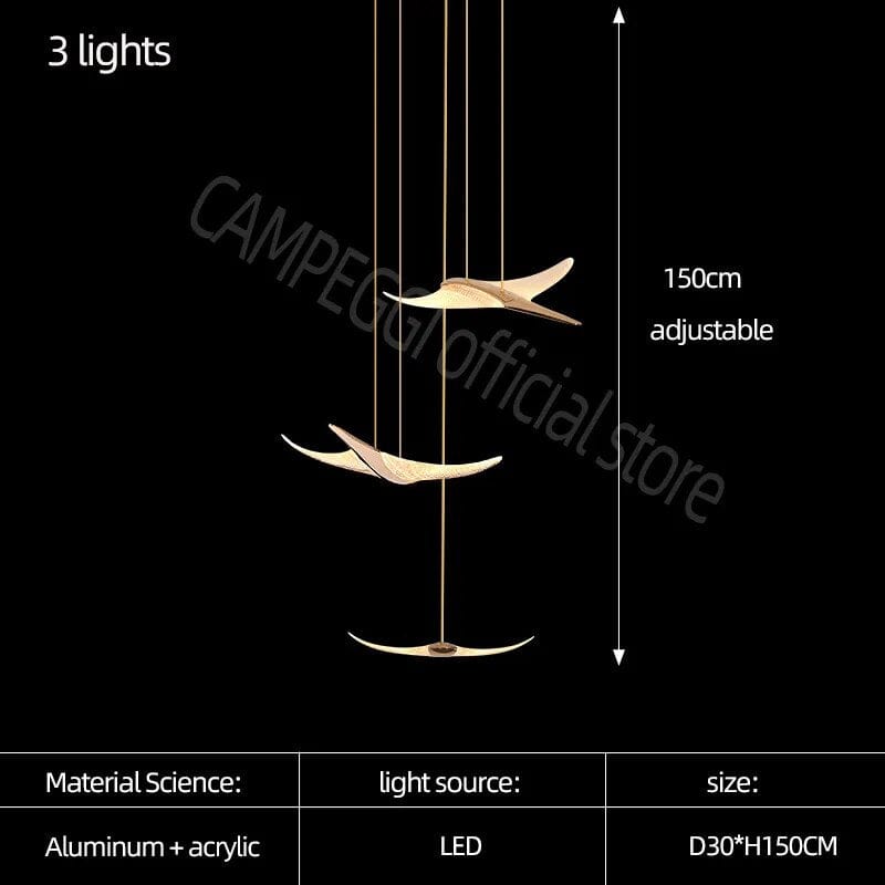 Lustre Luxe Design Modern Villa | Marco Lucetti 3 lumières / Lumière blanche