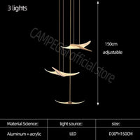 Lustre Luxe Design Modern Villa | Marco Lucetti 3 lumières / Lumière blanche