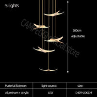 Lustre Luxe Design Modern Villa | Marco Lucetti 5 lumières / Lumière blanche