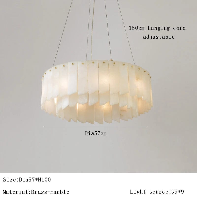 Lustre Luxe en Marbre Naturel Espagnol avec Éclairage LED Moderne | Marco Lucetti
