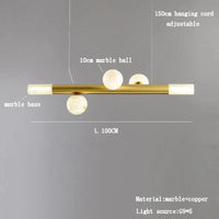 Lustre Luxe en Marbre Véritable Post-Moderne pour Bar | Marco Lucetti L100cm / Lumière chaude