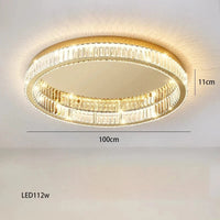 Lustre Luxe en Or et Argent avec LED Dimmable Rond | Marco Lucetti 100 cm / Argent / Lumière naturelle