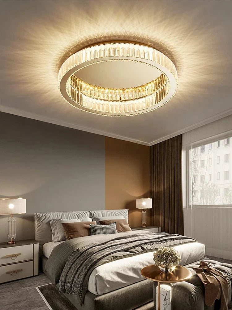 Lustre Luxe en Or et Argent avec LED Dimmable Rond | Marco Lucetti