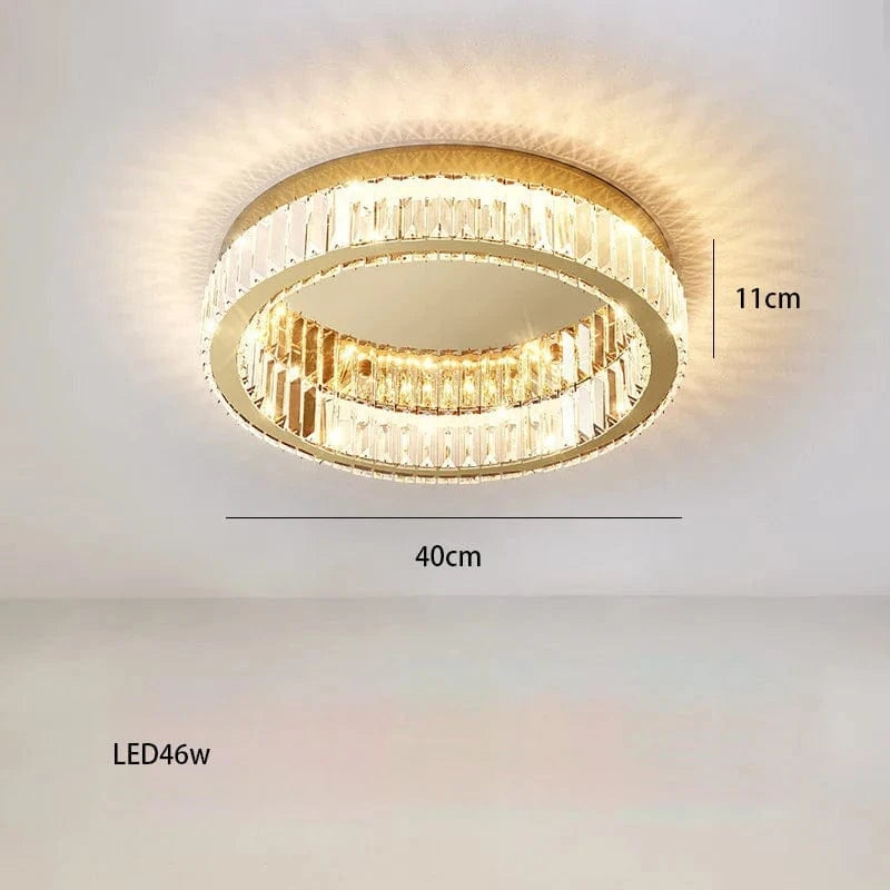 Lustre Luxe en Or et Argent avec LED Dimmable Rond | Marco Lucetti 40 cm / Argent / Lumière naturelle