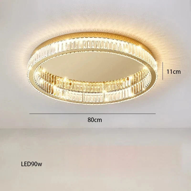 Lustre Luxe en Or et Argent avec LED Dimmable Rond | Marco Lucetti 80 cm / Argent / Lumière naturelle