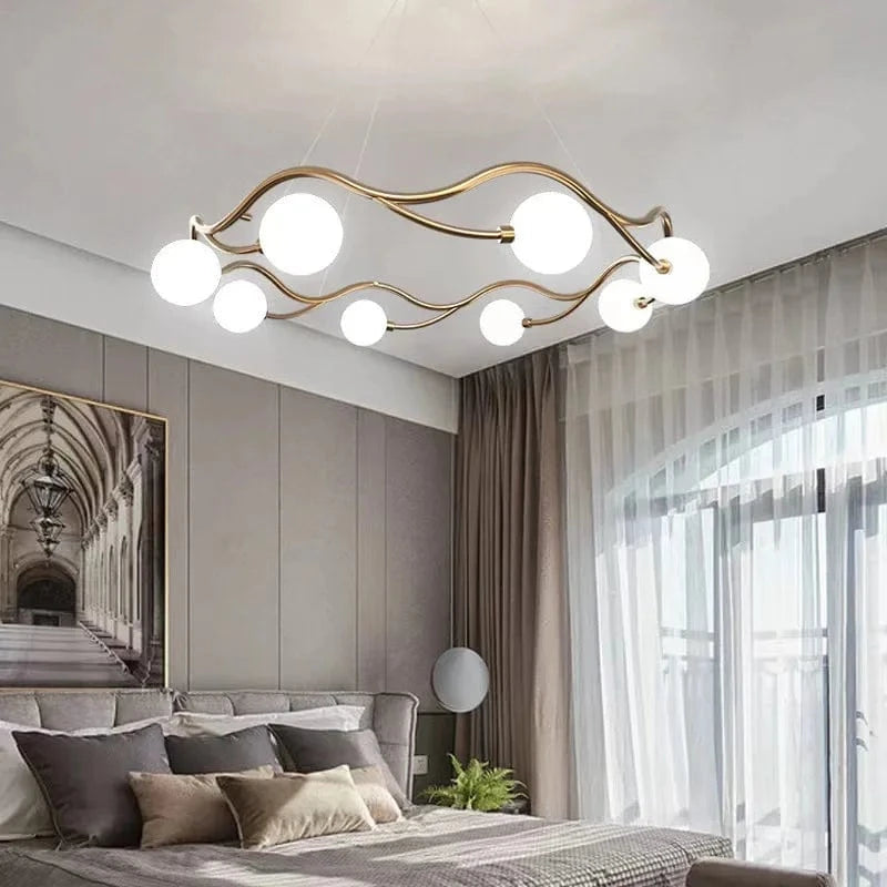 Lustre Luxe Or LED pour Enfants Maison Salon Salle à Manger Chambre Suspendu Restaurant Intérieur | Marco Lucetti