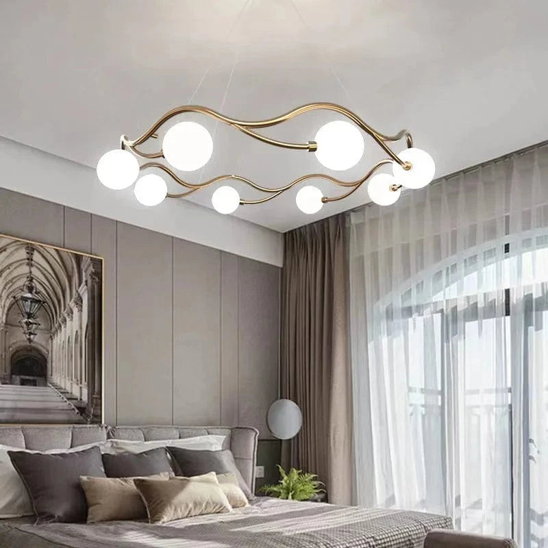 Lustre Luxe Or LED pour Enfants Maison Salon Salle à Manger Chambre Suspendu Restaurant Intérieur | Marco Lucetti