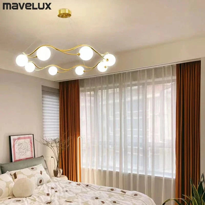 Lustre Luxe Or LED pour Enfants Maison Salon Salle à Manger Chambre Suspendu Restaurant Intérieur | Marco Lucetti