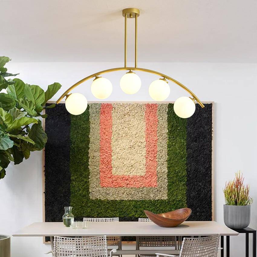 Lustre Luxury LED Bras Doré et Boules en Verre | Marco Lucetti