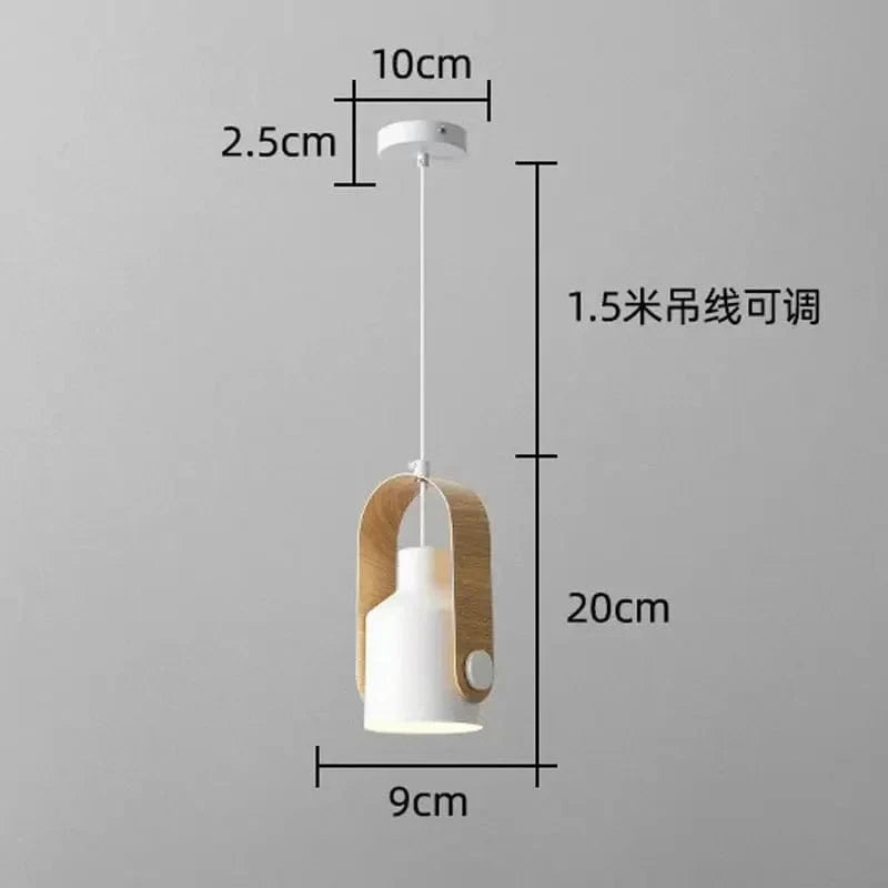 Lustre Macaron Nordic Design en Bois Brut et LED | Marco Lucetti B blanc