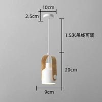 Lustre Macaron Nordic Design en Bois Brut et LED | Marco Lucetti B blanc