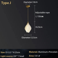 Lustre Magnolia : Élégance en céramique | Marco Lucetti 1 tête / Blanc froid