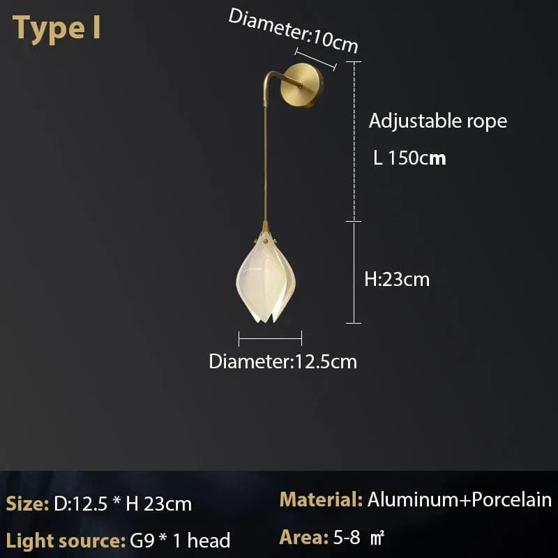 Lustre Magnolia : Élégance en céramique | Marco Lucetti Applique / Blanc froid