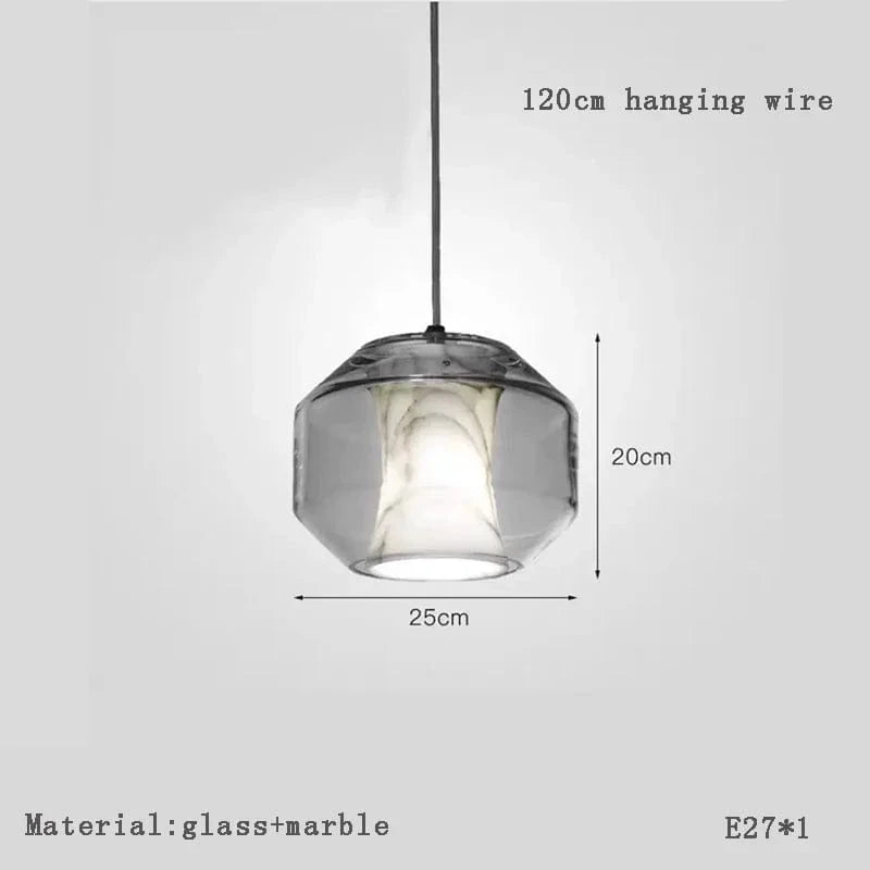 Lustre Marbre LED Luxe pour Restaurants et Maisons | Marco Lucetti BS / Lumière chaude