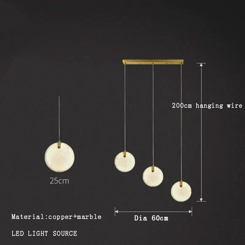 Lustre Marbre LED Luxe pour Restaurants et Maisons | Marco Lucetti CL3 / Lumière chaude