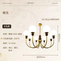 Lustre médiéval français rétro lampe suspendue Luminária - Édition Spéciale | Marco Lucetti 8 têtes / Blanc froid