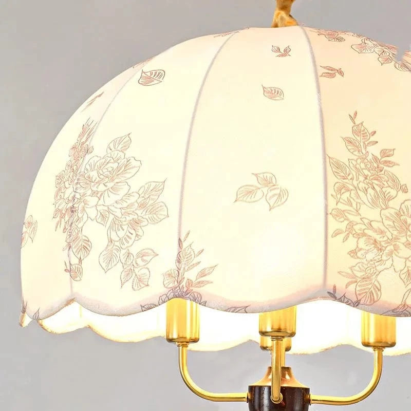 Lustre médiéval français vintage en bois et tissu - Élégance intemporelle | Marco Lucetti